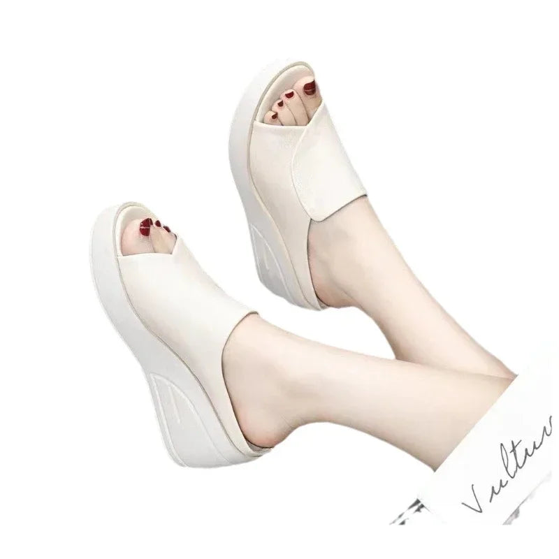 Women's Wedge Platform Slide Sandals – Open Toe Slippers Wedge Slide Sandals Axl