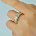 Huitan Gold CZ Women's Pavé Engagement Ring | Cubic Zirconia Fashion Jewelry Ring Axl T0726 10