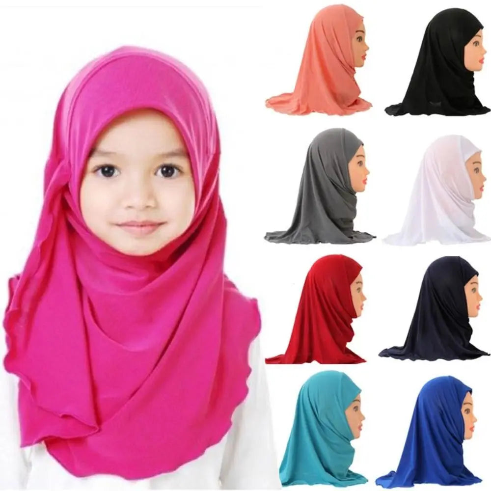 Girls Kids Hijab – Soft Cotton Islamic Scarf for Ages 2–7 Children's Hijab Scarf Axl