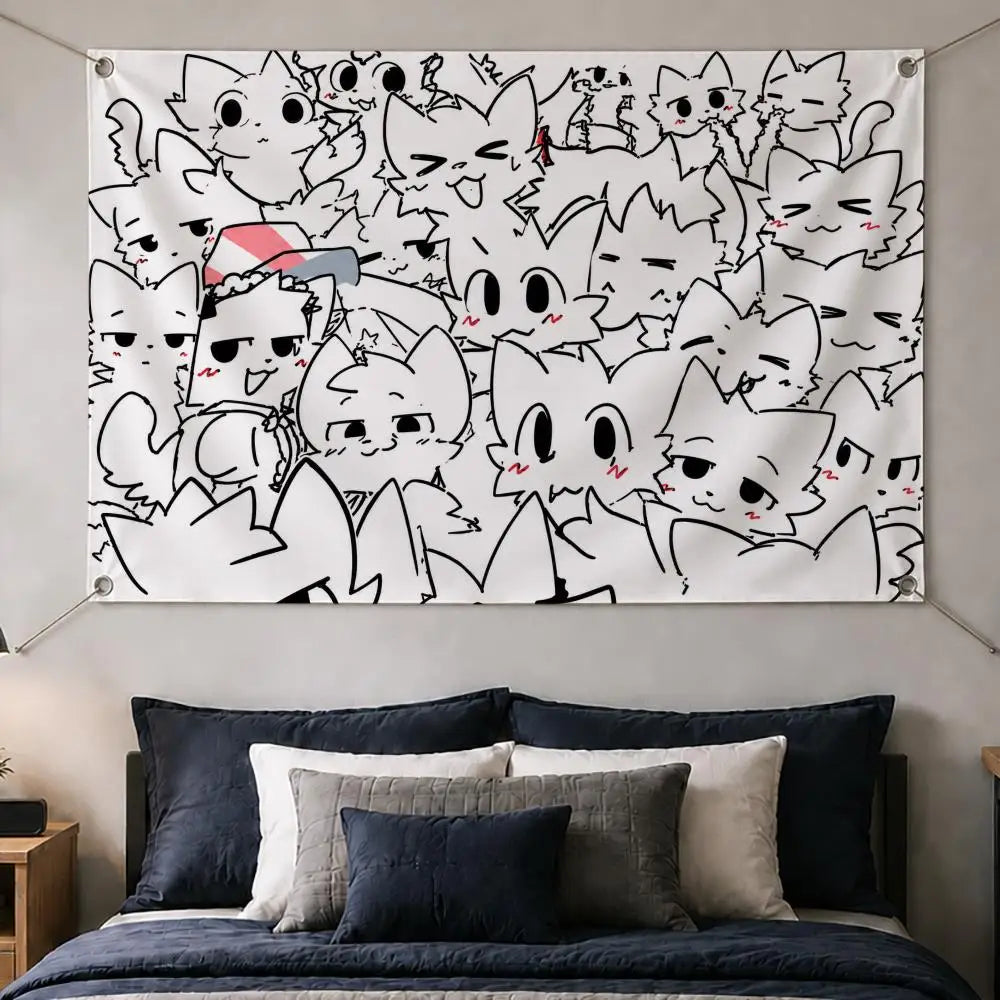 B-Boykisser Character Flag Banner – Wall Decor for Room & Party Wall Hanging Flag Axl