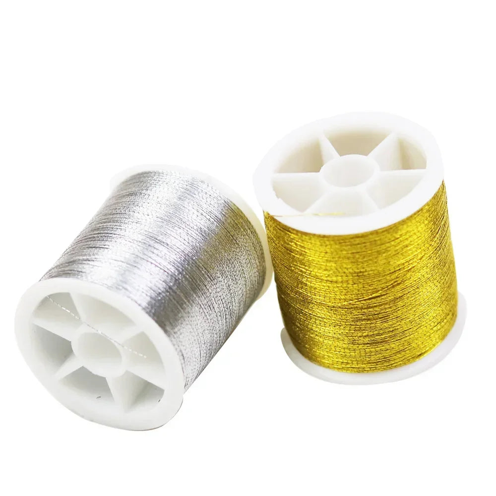 100M Metallic Embroidery Thread Gold Silver Cross Stitch Floss Embroidery Thread Axl