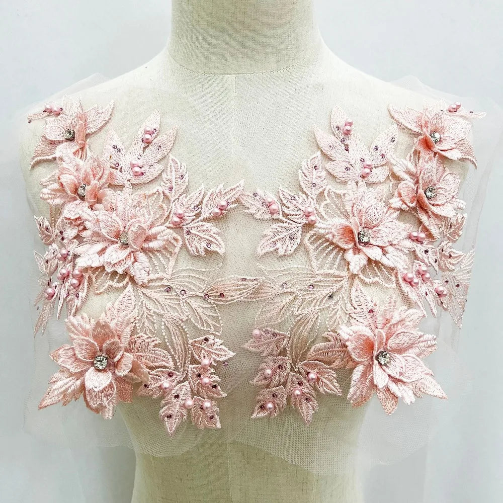 3D Sequin Flower Embroidery Patch – Floral Sew-On Appliqué DIY Embroidery Appliqué Patch Axl