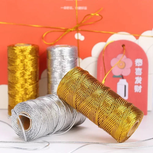 1.5mm Gold & Silver Metallic Macrame Cord – 100M Craft Rope Metallic Craft Cord Axl
