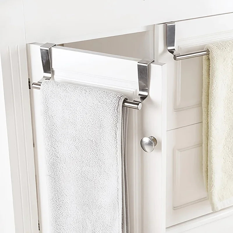 No-Drill Cabinet Door Towel Rack – Zinc Alloy Kitchen Organizer Cabinet Towel Rack Axl