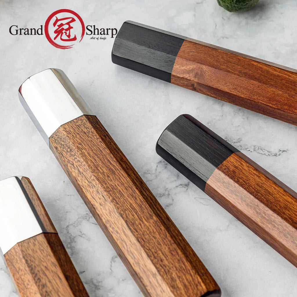 Octagonal Japanese Knife Handle – Natural African Mkuruti Wood DIY Knife Handle Blank Axl