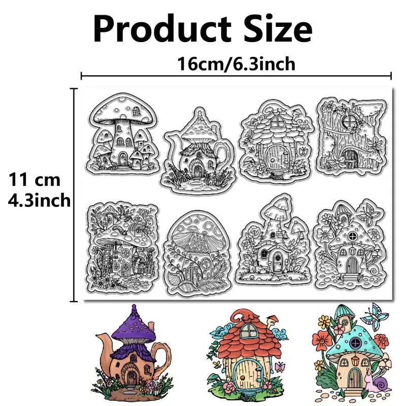 ATC Frames Clear Stamp – Vintage Butterfly & Flowers Journaling Clear Silicone Stamp Axl AECH04-05472