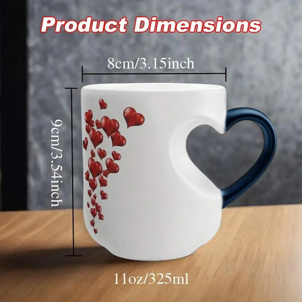 Heart Shape Color Changing Coffee Mug 325ml – Magic Mug Gift Color Changing Mug Axl Blue 325ml