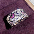 Huitan Floral CZ Wedding Band Ring – Women's Fashion Jewelry Fashion Ring Axl T0660 8