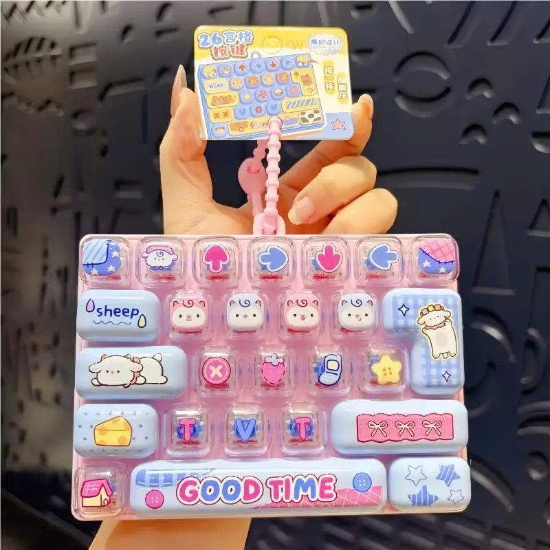 26-Key Keyboard Fidget Keychain Toy – Tactile Press Pendant Fidget Keychain Toy Axl A3