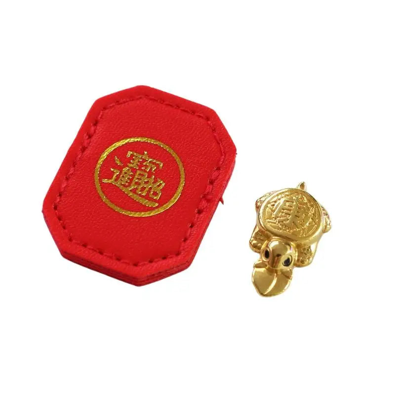 Feng Shui Lucky Turtle Wallet Charm – Gold Money Ornament Lucky Charm Ornament Axl