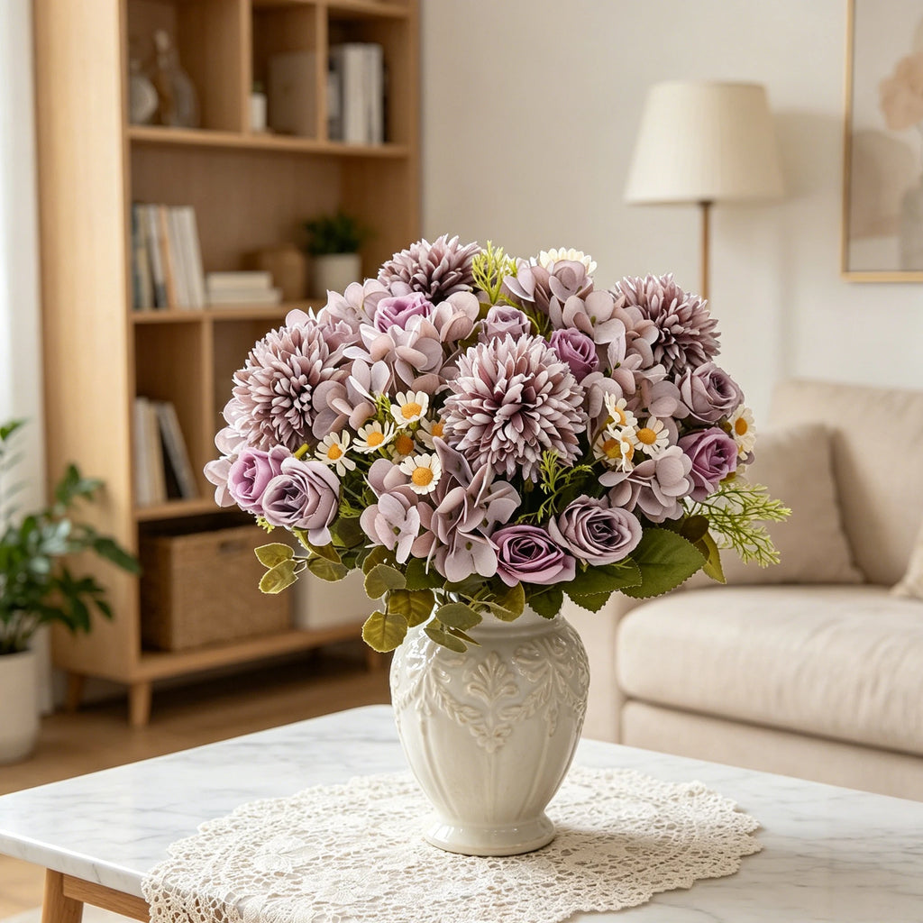 Artificial Chamomile Bouquet – Silk Flowers for Home & Wedding Artificial Flower Bouquet Axl
