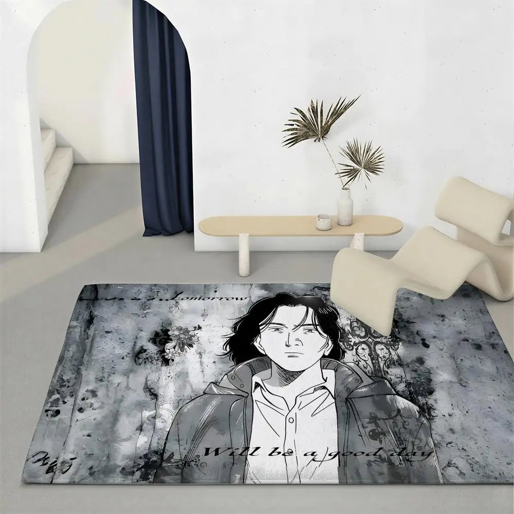 Horror Anime Monster Flannel Floor Mat – Non-Slip Soft Indoor Rug Flannel Floor Mat Axl White4 40x60cm