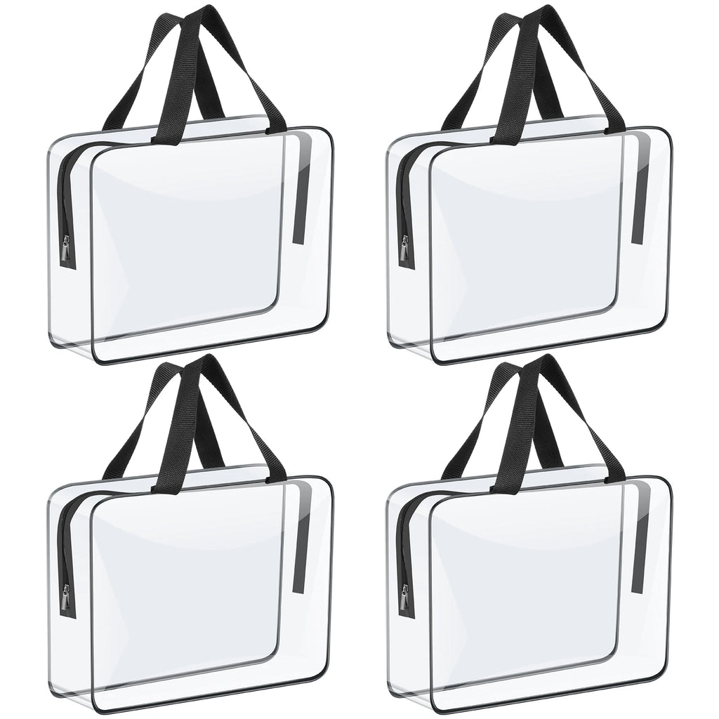 Clear PVC Organizer Bags 4/6 Pcs – Waterproof Zipper Storage Storage Organizer Bags Axl 4Pcs 30x10x22cm
