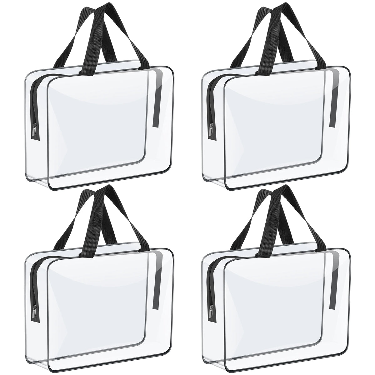 Clear PVC Organizer Bags 4/6 Pcs – Waterproof Zipper Storage Storage Organizer Bags Axl 4Pcs 30x10x22cm