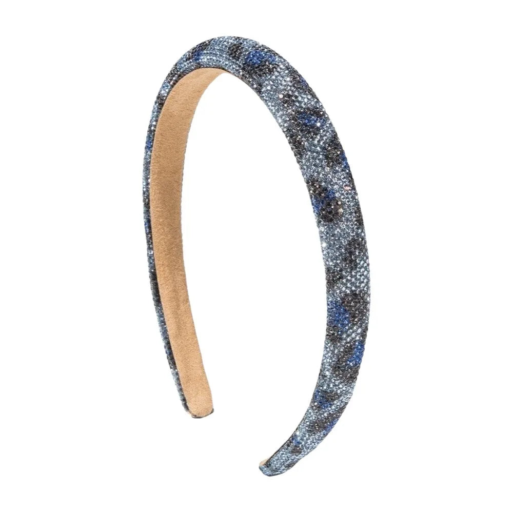 Sparkly Rhinestone Headband – Baroque Wide Hairband for Women Rhinestone Headband Axl Blue