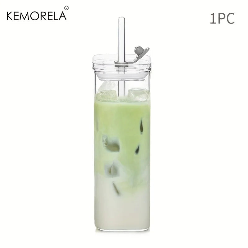 Modern Square Tumbler Glasses – Highball & Cocktail Set with Straws Cocktail Glass Set Axl 1PCS 600ml