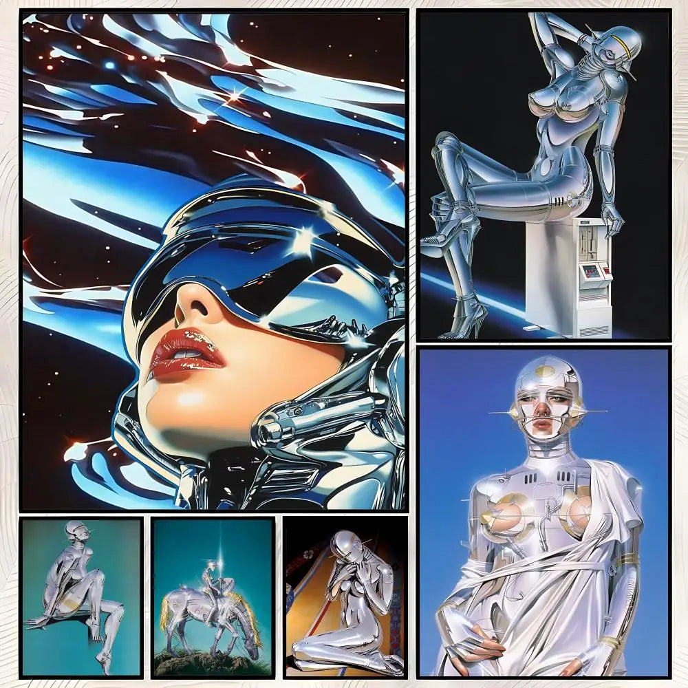 Hajime Sorayama HD Self-Stick Wall Art Poster | Waterproof Decor Wall Art Poster Axl