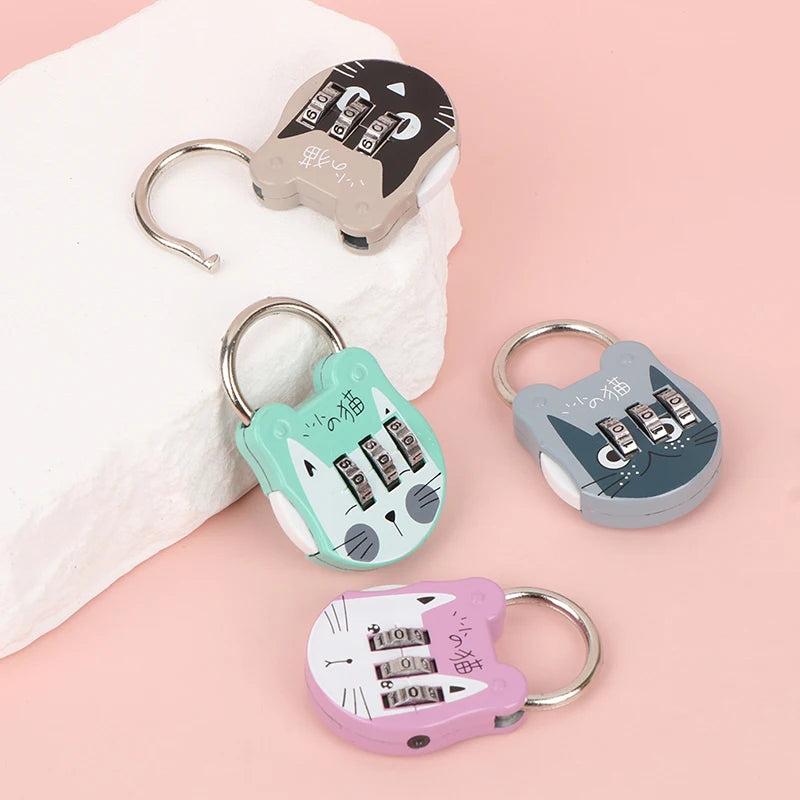 Cute Cat Mini Combination Lock – Luggage, Drawer & Dorm Combination Padlock Axl