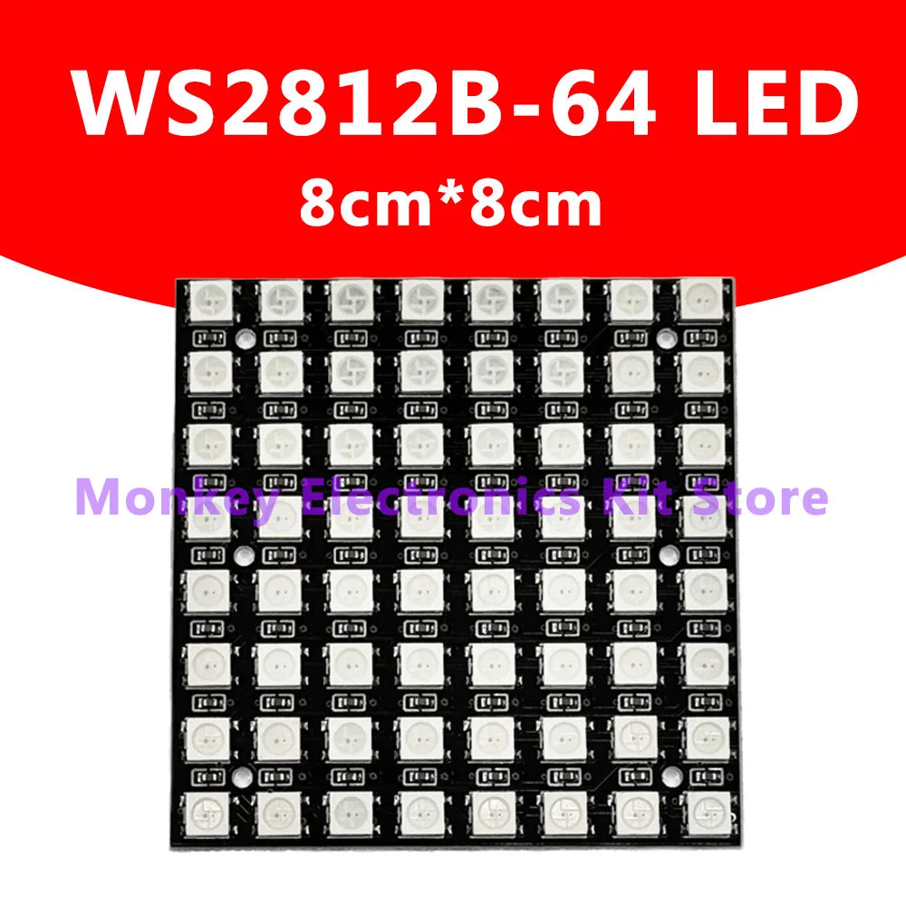 WS2812B 64 RGB LED Matrix Module 8×8 – Single Pin, 24-Bit LED Matrix Module Axl