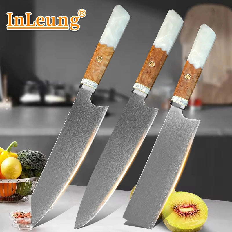 InLeung VG10 Damascus Steel Chef Knife – Hand Forged 20.5cm Damascus Chef Knife Axl