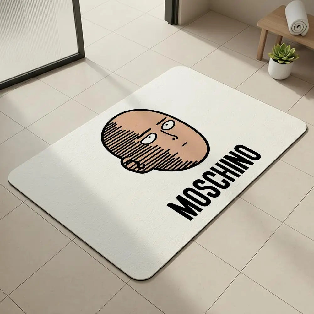 One Punch Man Diatomite Bath Mat – Quick Dry & Non-Slip Diatomite Bath Mat Axl White5 50x80cm