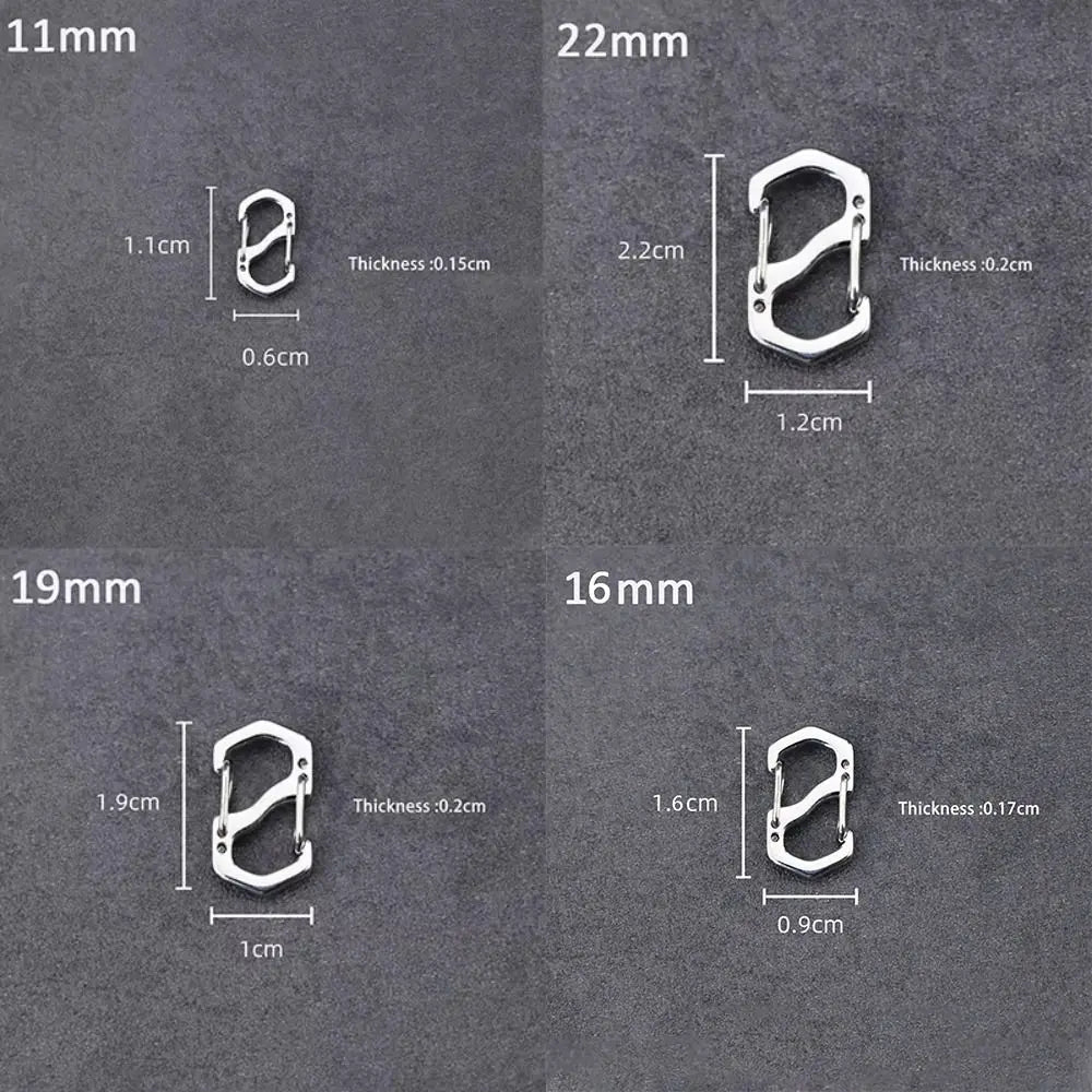 10-Pack S-Type Locking Carabiner Clips – Stainless Steel Locking Carabiner Clips Axl