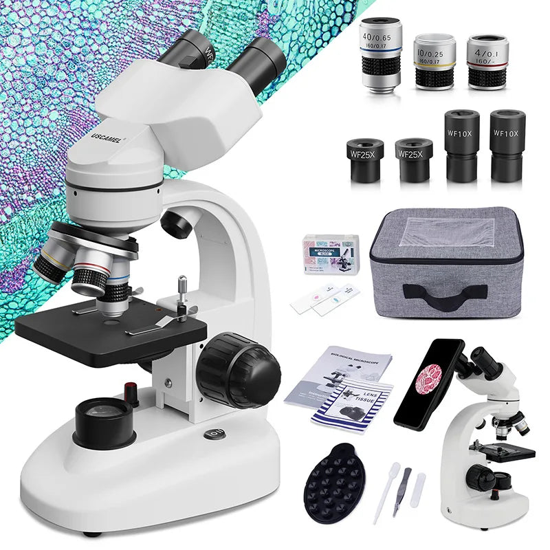 Kids Binocular Microscope 40–1000X HD Scientific Experiment Kit Children's Microscope Axl 1000X