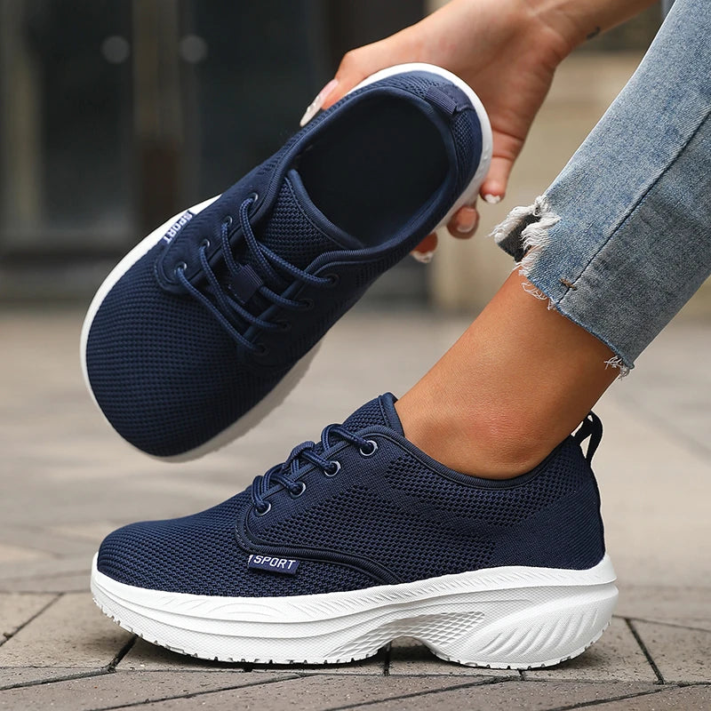 ZULIWAGN Women's Wide Toe Platform Running Sneakers Platform Running Sneakers Axl