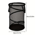 Large Foldable Mesh Laundry Basket with Handle – Black Foldable Laundry Basket Axl Black