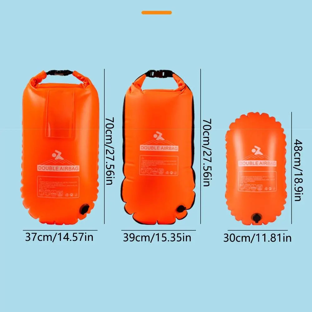 Double Airbag Swim Safety Buoy & Waterproof Phone Dry Bag Swim Safety Float Axl