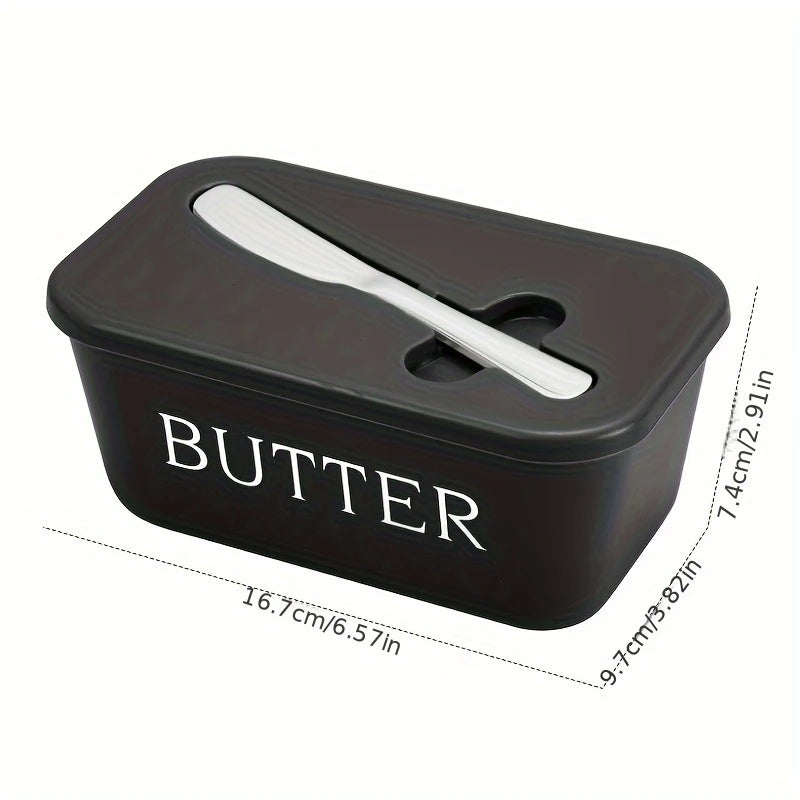 Sealed Butter Dish with Knife – Butter & Cheese Storage Box Butter Dish Axl black