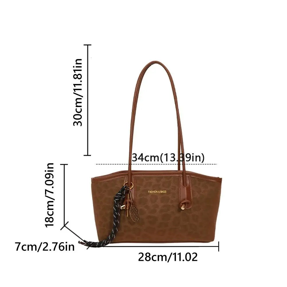 PU Leather Leopard Print Tote Bag – Large Women's Handbag Leather Tote Bag Axl
