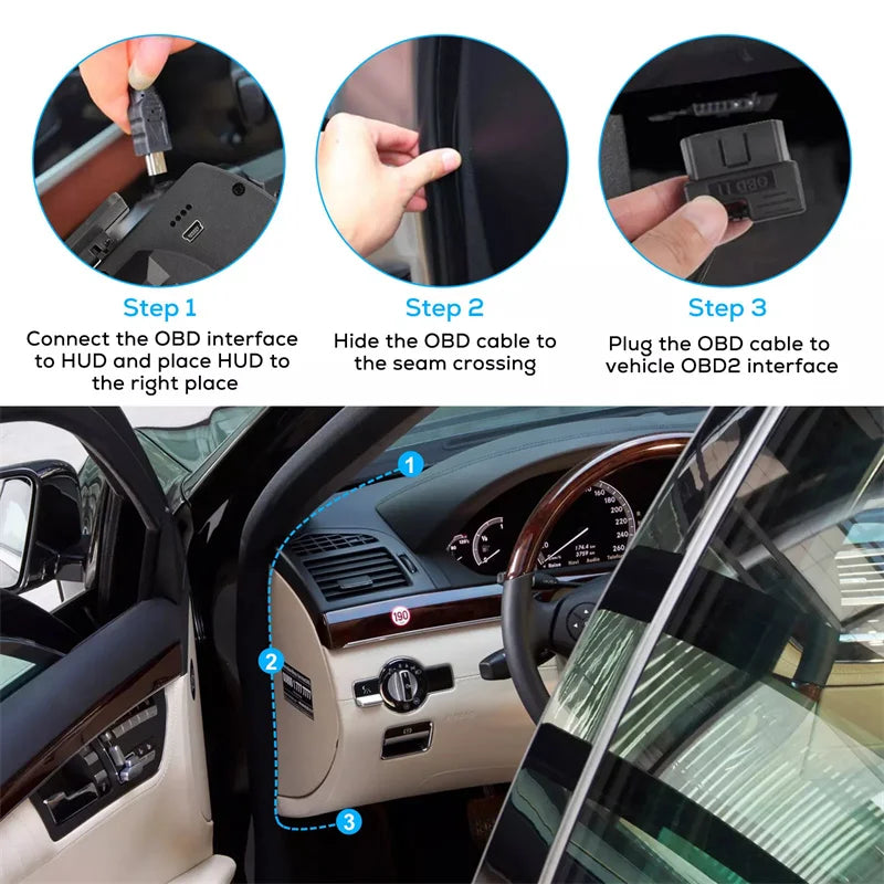 OBD2 & GPS Dual HUD Speedometer – Multi-Function Car Display Car HUD Display Axl