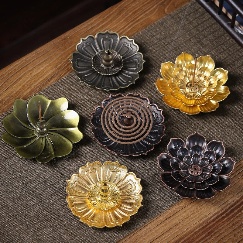 Lotus Incense Burner Stick Holder – Zinc Alloy Coil Base Incense Burner Holder Axl