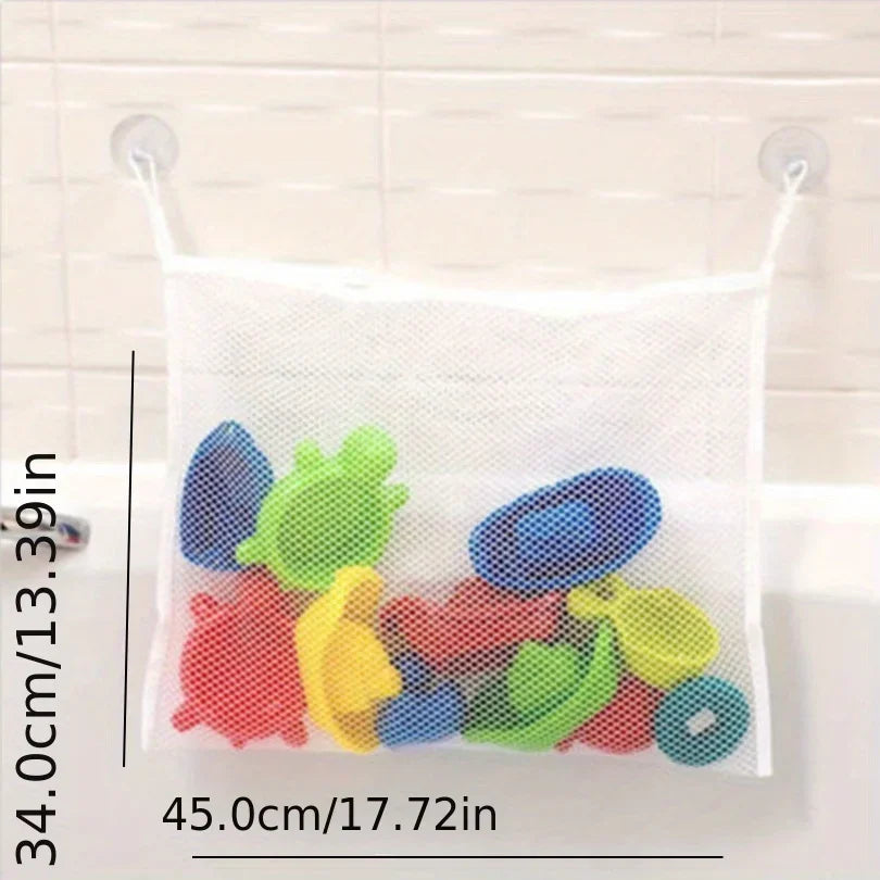 Bathtub Toy Storage Bag with Suction Cups – Mesh Bath Organizer Bathroom Storage Bag Axl