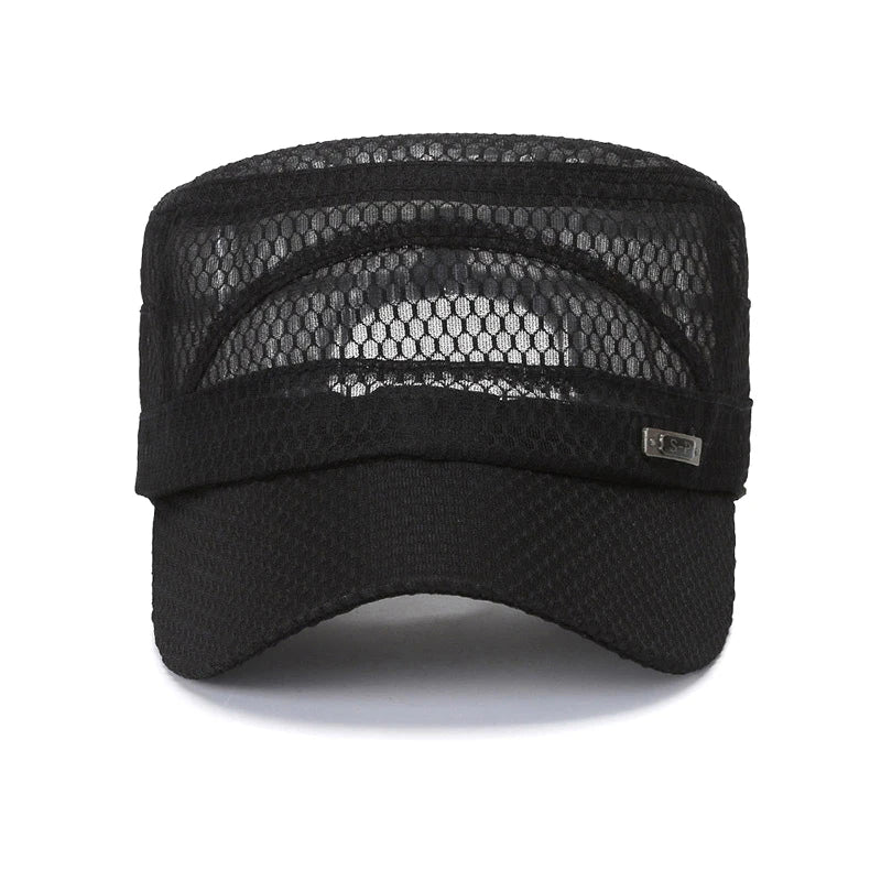 Men's Mesh Snapback Cap – Flat Top Breathable Trucker Hat Snapback Trucker Hat Axl