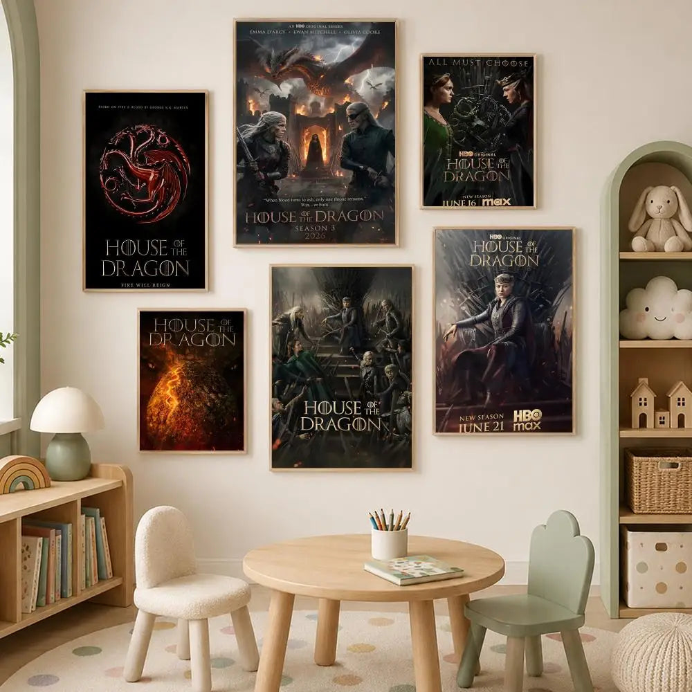 House of the Dragon HD PVC Self-Stick Wall Poster | Waterproof Wall Art Poster Axl