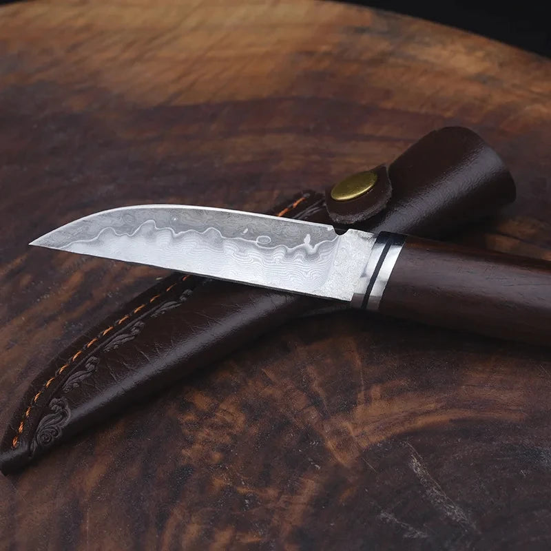 Damascus Pattern Chef Knife 10Cr15MoV Steel | COOKCRAZE 3-Inch Damascus Chef Knife Axl
