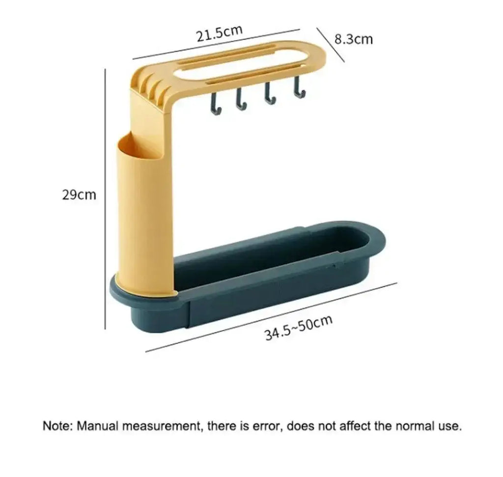 Telescopic Sink Organizer Rack – Sponge, Soap & Drain Basket Sink Organizer Rack Axl