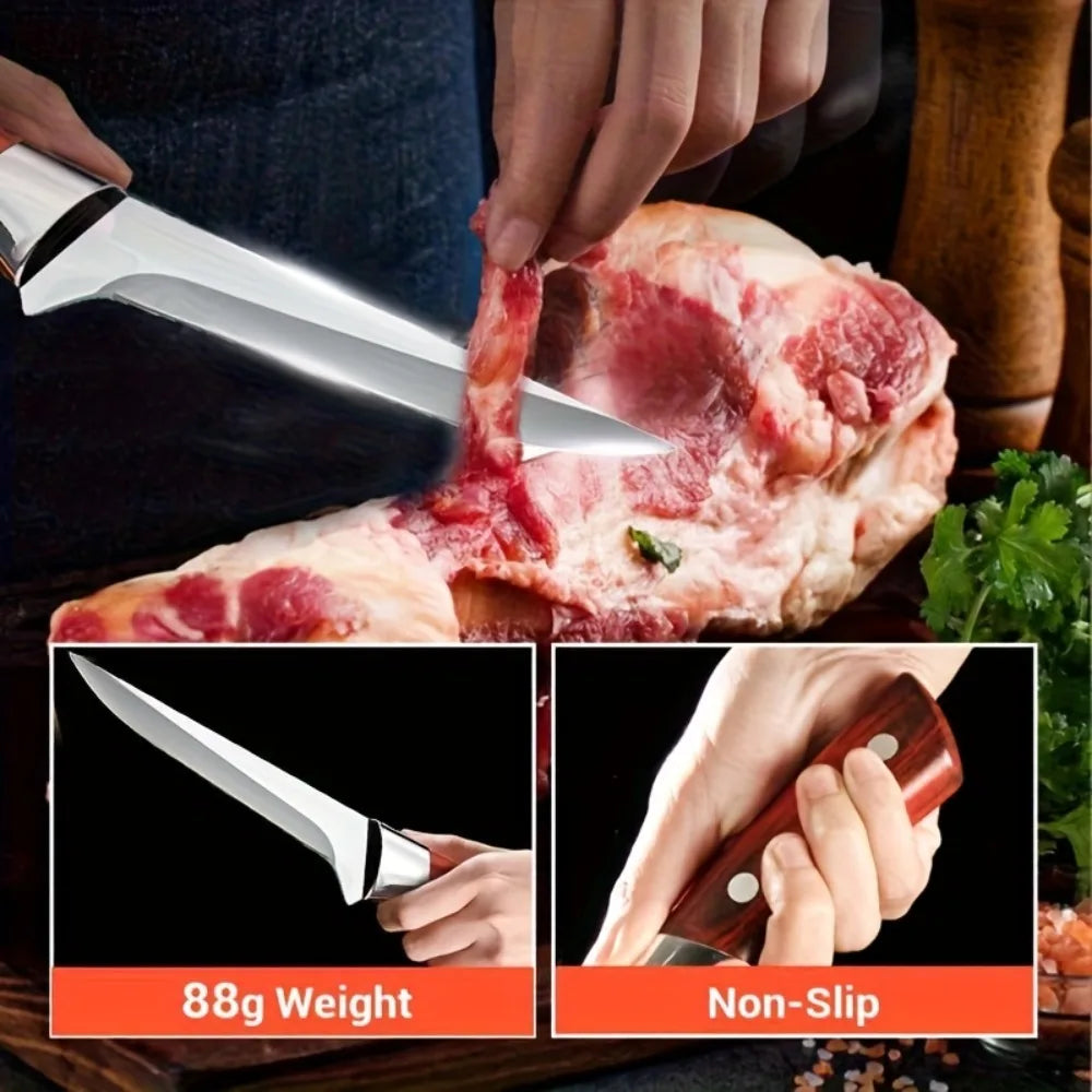 Stainless Steel Boning Knife Set – Meat Slicing & Peeling Kitchen Knife Set Axl