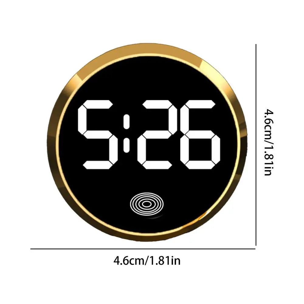 Mini Round LED Digital Car Dashboard Clock – Solar Powered Car Dashboard Clock Axl White