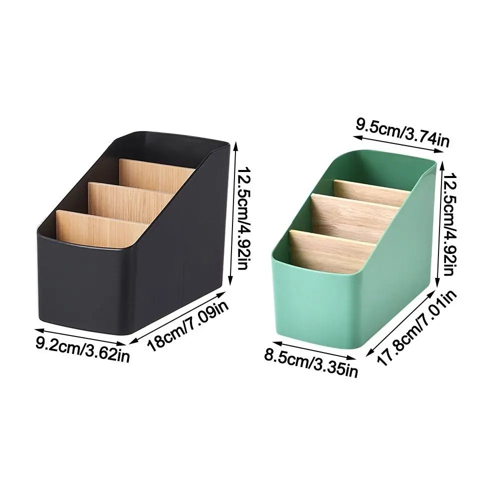 Wood Remote Control Organizer – Multipurpose Desktop Storage Box Desktop Storage Organizer Axl