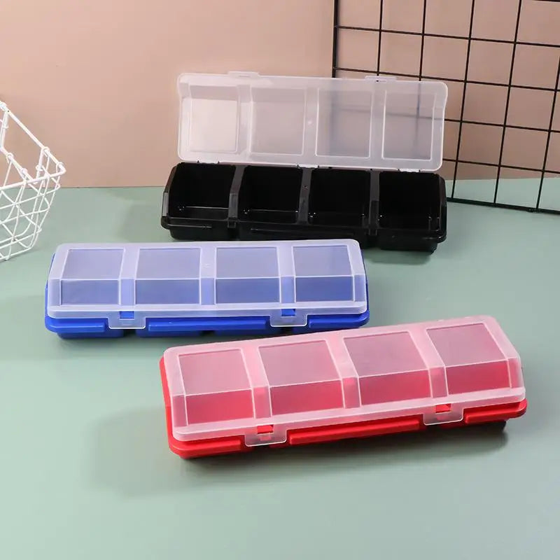 4-Compartment Plastic Parts Storage Box with Lid | Screw Organizer Parts Storage Box Axl