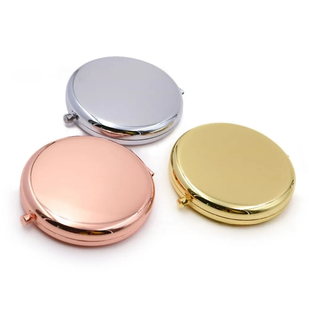 Double-Sided Folding Compact Makeup Mirror – Metal Travel Compact Makeup Mirror Axl
