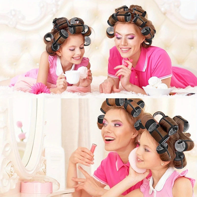 Self-Grip Hair Rollers 12Pc + Clips – No-Heat DIY Curlers Hair Rollers Set Axl