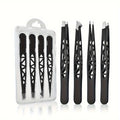 4-Piece Stainless Steel Precision Tweezer Set – Eyebrow & Facial Hair Precision Tweezer Set Axl Colorful