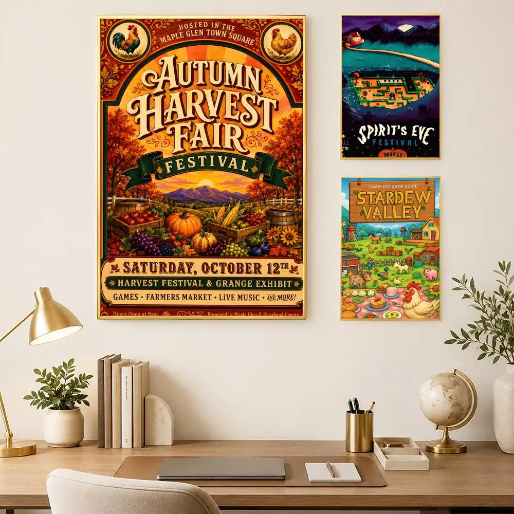 Stardew Valley Wall Poster – Self-Stick HD Waterproof Print Wall Art Poster Axl