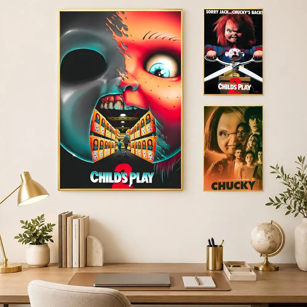 Chucky Horror Movie Self-Stick PVC Wall Poster – HD Waterproof Wall Art Poster Axl