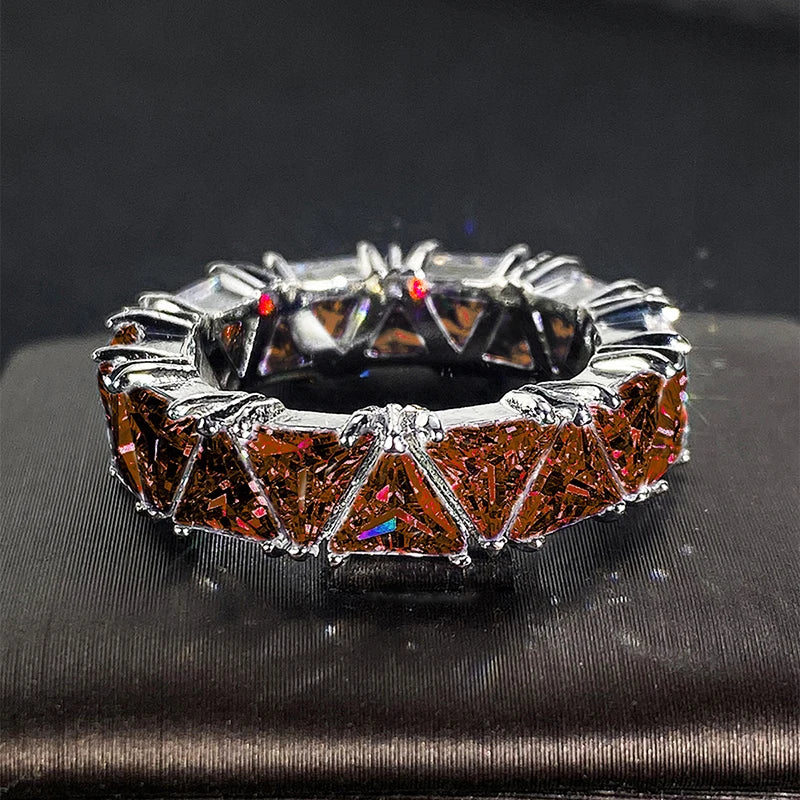 Huitan Triangular CZ Crystal Ring – Women's Wedding & Party Fashion Ring Axl H480 7