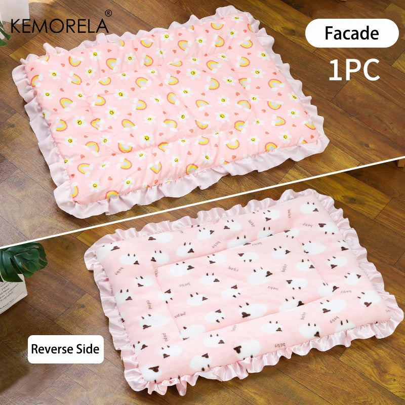 KEMORELA Double-Sided Pet Sleeping Mat – Cat & Dog Warm Pad Pet Sleeping Mat Axl Pink 69X52
